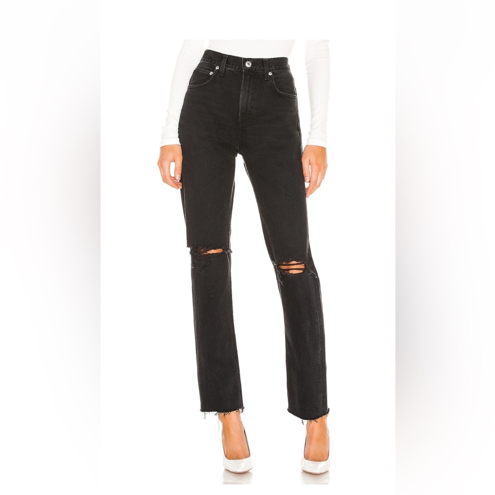Cherie High Rise Straight in Distortion